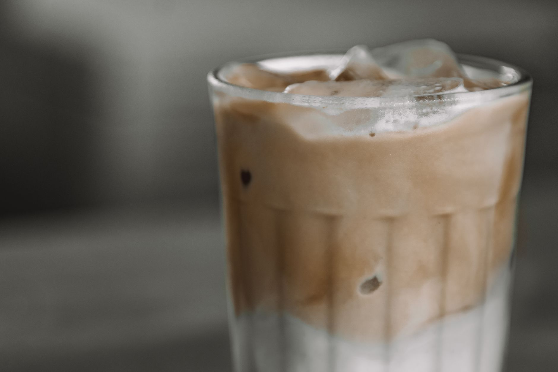 cold coffee drink in clear drinking glass