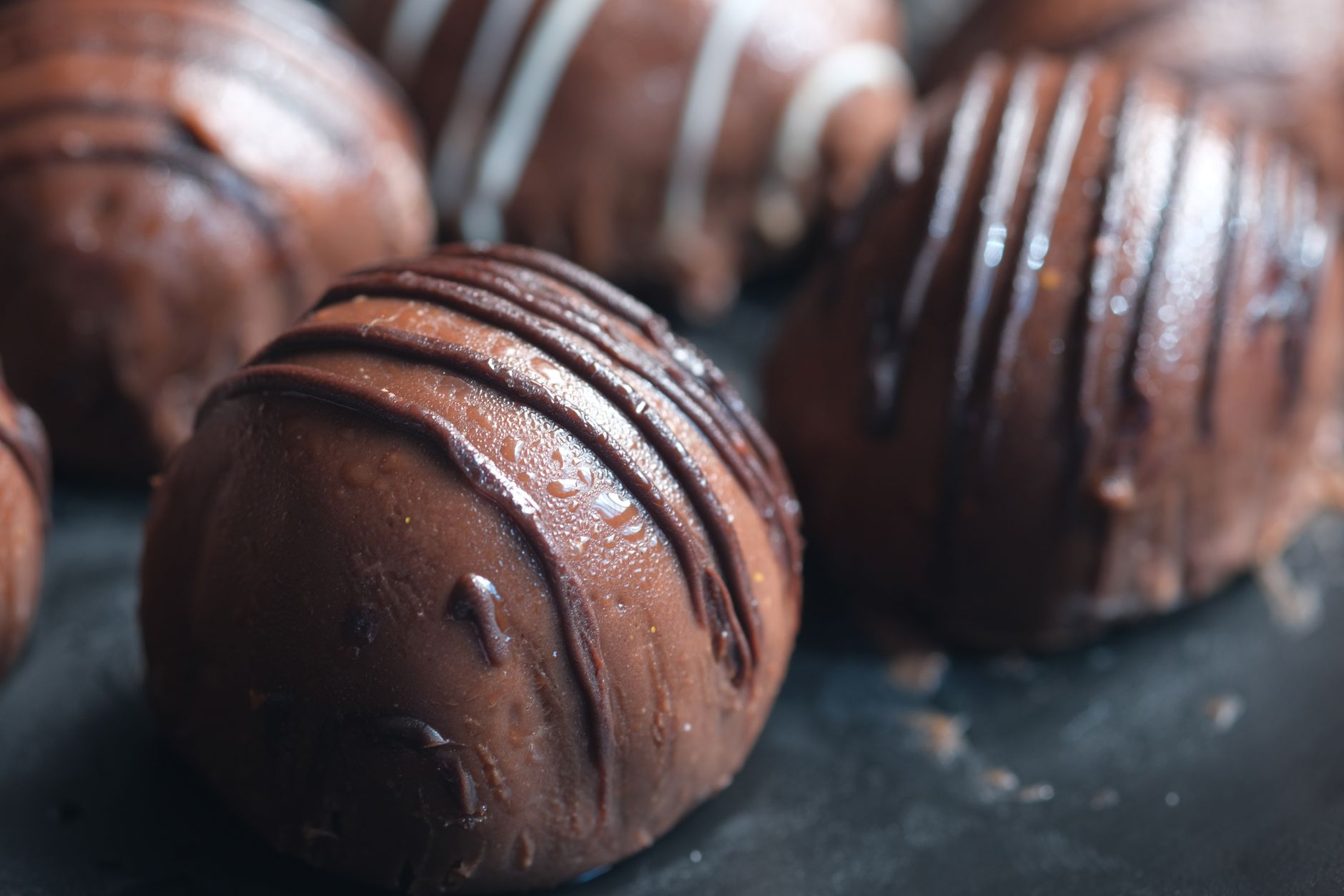 chocolate truffles in close up photography